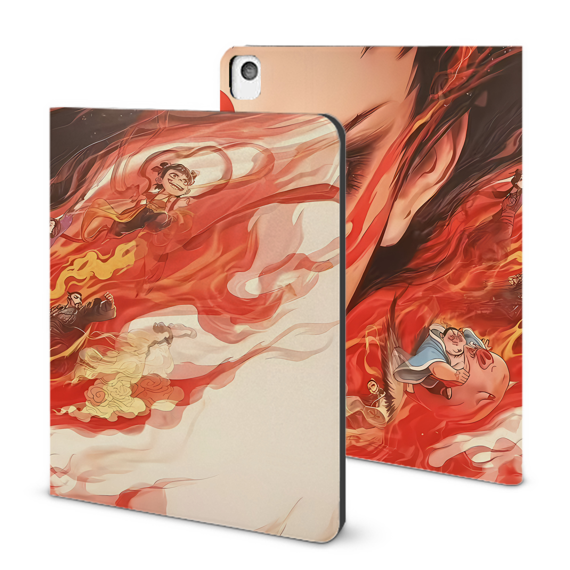 （画像用） Ne Zha 2 ナタ 魔童の大暴れ IPadケース ペンホルダー付き ブックスタイルデザイン